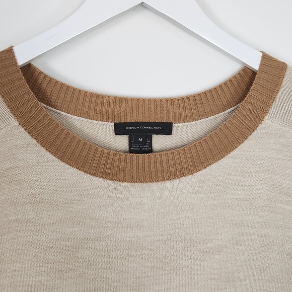 French Connection Size M Camel Tan Long Sleeve Sweater Dress - Picture 5 of 9